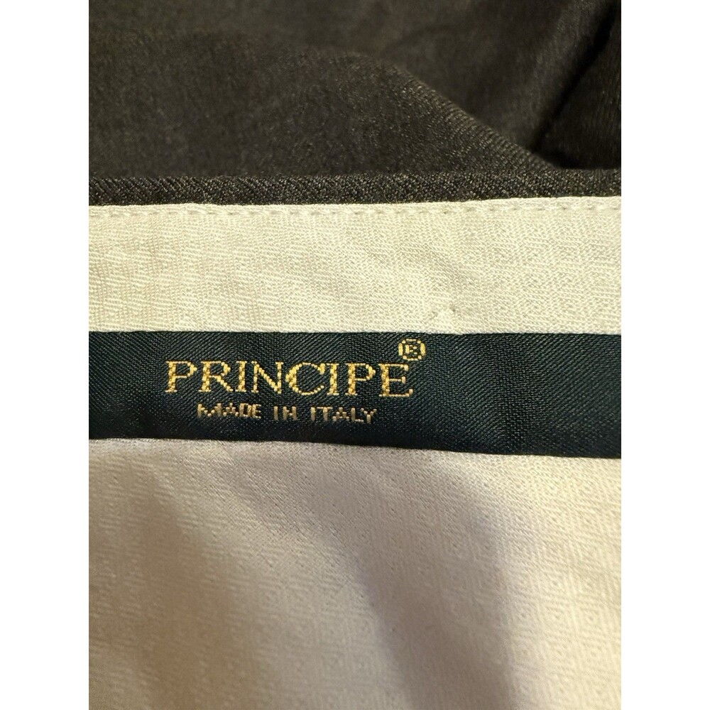 PRINCIPE Italy Wool Cashmere Dress Pants Mens 35 Brown Pleated Luxury Trousers - Picture 4 of 5